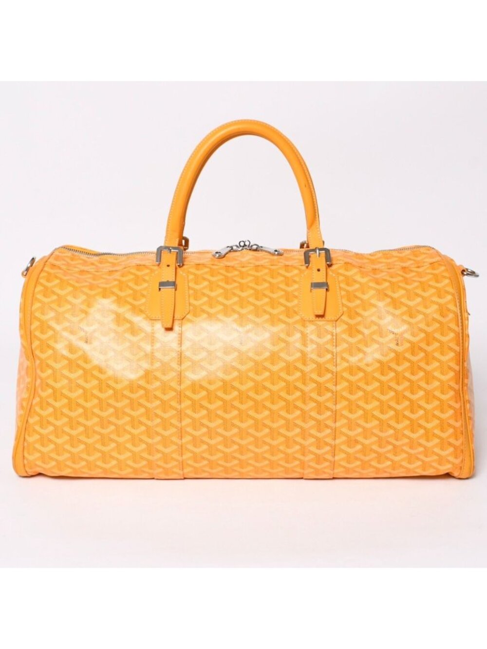 Goyard Boeing 65 Boston Bag Herringbone Canvas Yellow Silver Sneaker